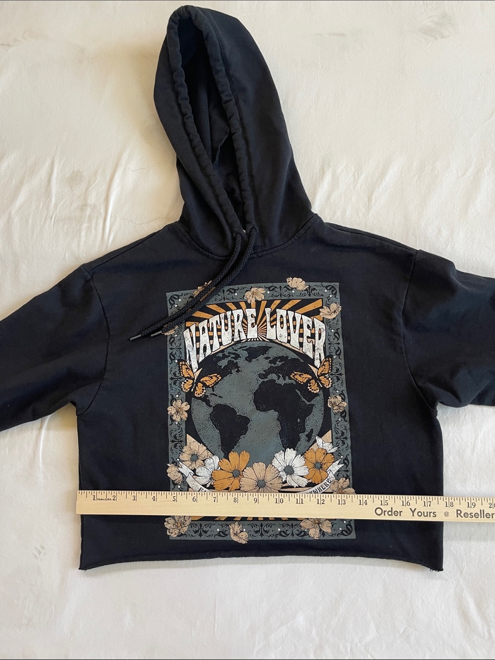 Nature‎ Lover Black Cropped Hoodie